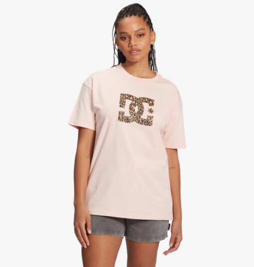 Camiseta DC Shoes manga corta mujer DC STAR FRIEND GOSSAMER PINK (mdd0) Ref. ADJZT03043 rosa logo leopardo