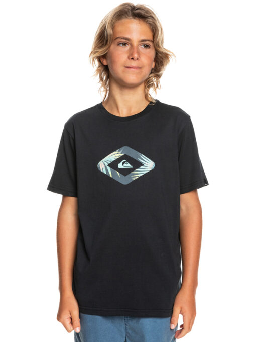 Camiseta QUIKSILVER manga corta niño surfera Let It Ride BLACK (kvj0) Ref. EQBZT04424 negra logo floral pecho