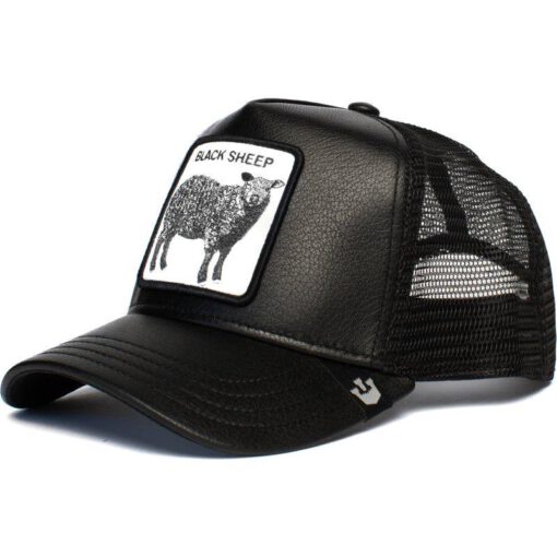 Gorra Animales GOORIN BROS cuero Oveja Ajustable y rejilla TRUCKER Black Sheep Borrego negra