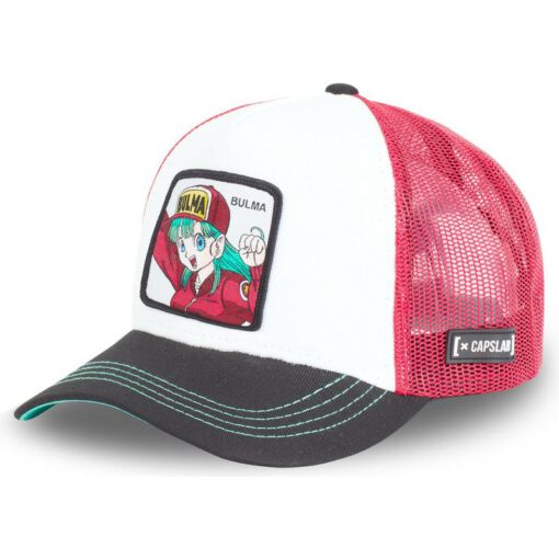 Gorra CAPSLAB rejilla y ajustable Trucker blanca roja y negra Bulma DB2 BUL1 Dragon Ball