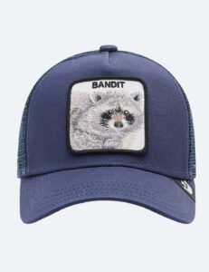 Gorra Animales GOORIN BROS THE BANDIT rejilla ajustable con parche mapache-azul marino