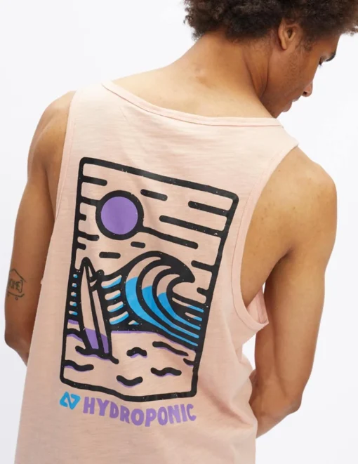 Camiseta HYDROPONIC Hombre divertida tirantes BEACH TT ref-23033 ROSE CLOUD rosa claro