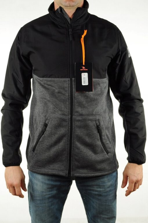 Chaqueta polarized Rip Curl sport surf hombre con cremallera Anti-Series fleece REF CFETY4-DARK MARLE -gris y negro