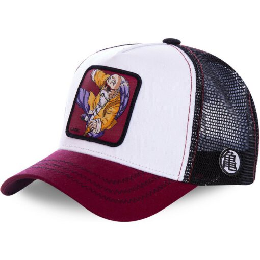 Gorra superhéroes CAPSLAB trucker rejilla y ajustable blanca, negra y roja Master Roshi KAM7 Dragon Ball