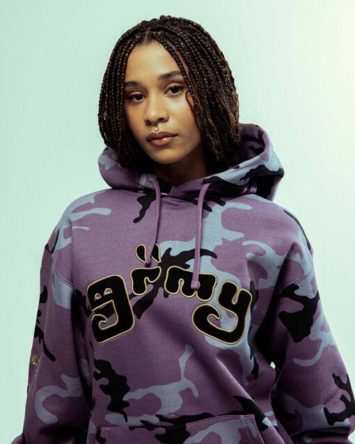 SUDADERA GRIMEY con capucha REF-GCH575-FW23 ALL OVER PRINT TUSKER TEMPLE VINTAGE - PURPLE camuflaje violeta