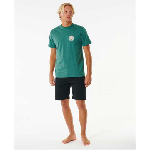 Camiseta Hombre RIP CURL manga corta ORIGINAL WETSUIT ICON TEE ref-0C8MTE WASHED GREEN-verde