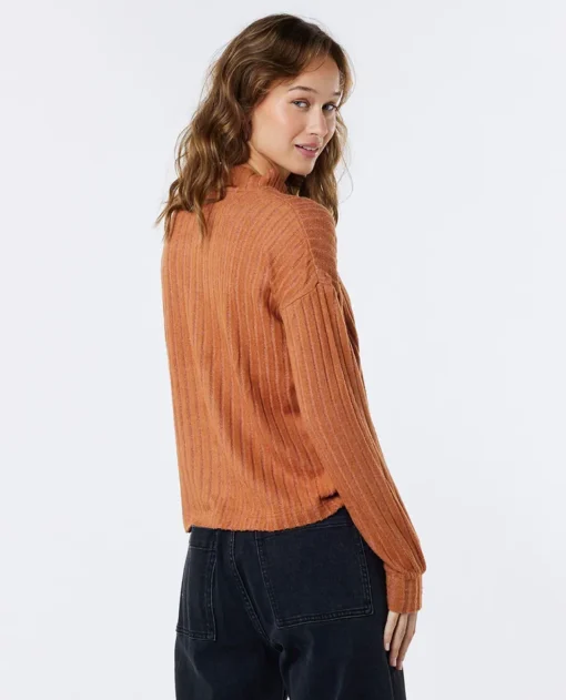 Jersey RIP CURL Mujer cuello redondo para mujer COSY FLEECE CREW ref-048WFL Light brown -caldera