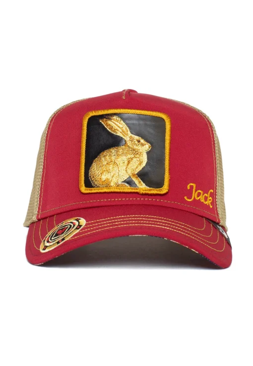 Gorra Animales GOORIN BROS JACKED TRUCKER RED ref 101-0773 JACK-LIEBRE rojo-verde oliva