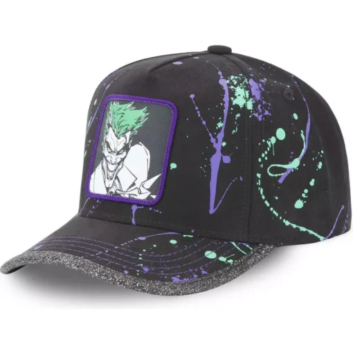 Gorra CAPSLAB curva negra y violeta ajustable Joker TAG JOK DC Comics