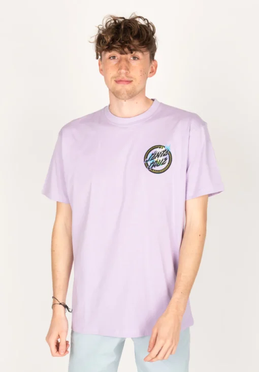 Camiseta SANTA CRUZ skate unisex manga corta HOLO FLAMED DOT S-SHIRT (lavender)ref-sca tee 8790 -LILA