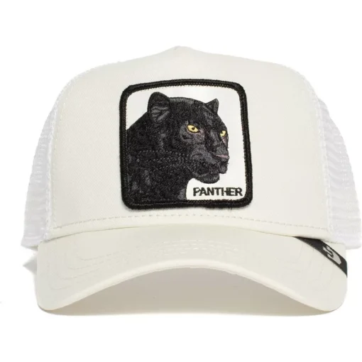 Gorra Animales GOORIN BROS Ajustable y rejilla TRUCKER Panther white Pantera color blanco