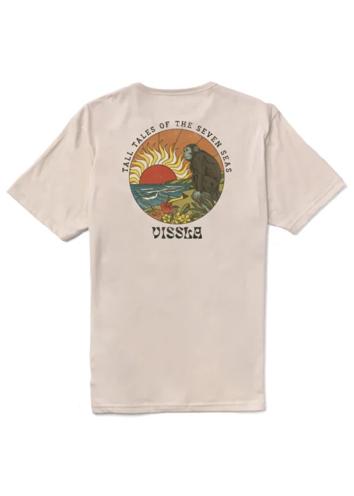 Camiseta Hombre VISSLA manga corta MONKEY SEA ORGANIC TEE-WHT ref-M4224MON (WHT) blanco