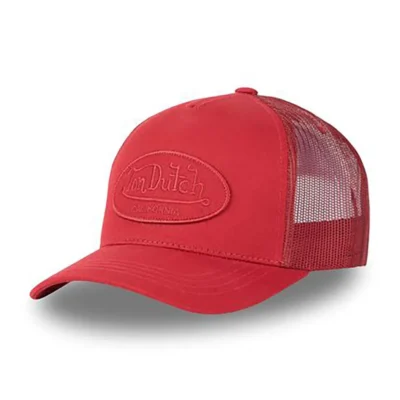 Gorra Von Dutch KUSTOM KULTURE rejilla y ajustable con impreso frontal ref-VD/0/CAS1/LOF/A3 Rojo