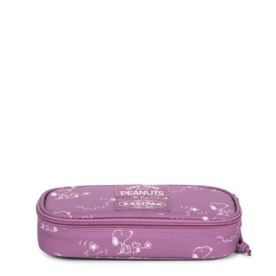 Estuche escolar Eastpak: PLUMIER OVAL SINGLE EK0007176O9 PEANUTS PINK rosa estampado de Snoopys