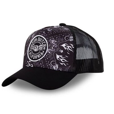 Gorra Von Dutch California ALAS rejilla y ajustable con parche frontal ref-VD/1/CT/BAN negra y blanco