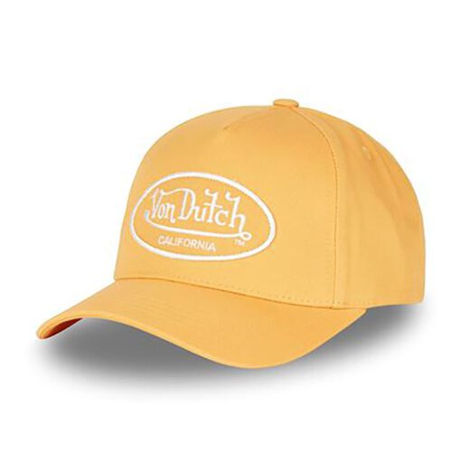 Gorra Von Dutch KUSTOM KULTURE rejilla y ajustable con impreso frontal ref-VD/0/CAS1/LOF/C3 amarillo