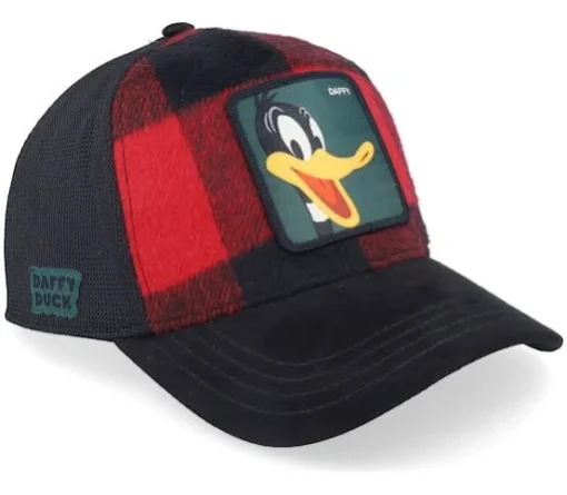 Gorra superheroes CAPSLAB Looney Tunes Daffy CL/LOO/1/PCT/LUM negro y rojo