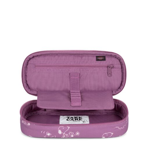 Estuche escolar Eastpak: PLUMIER OVAL SINGLE EK0007176O9 PEANUTS PINK rosa estampado de Snoopys