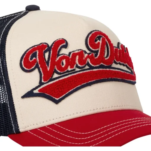 Gorra Von Dutch California rejilla y ajustable con parche frontal ref-VD/O/CAS2/SUM/HUN naranja azul y blanco