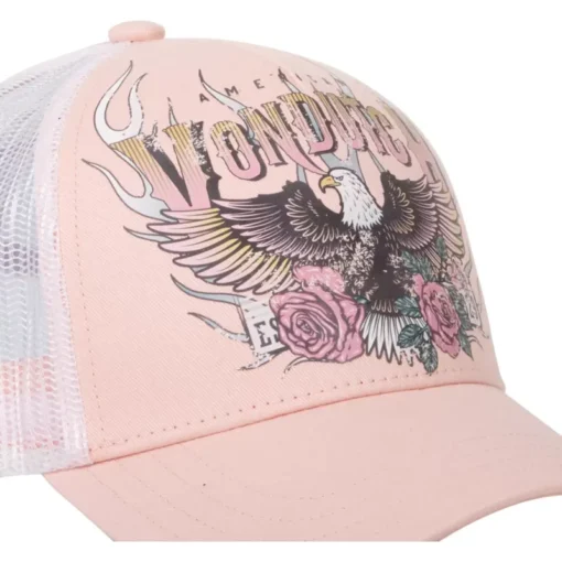 Gorra Von Dutch rejilla y ajustable AGUILA Y ROSAS ref-VD/2/CB/EAGLE/RP rosa claro