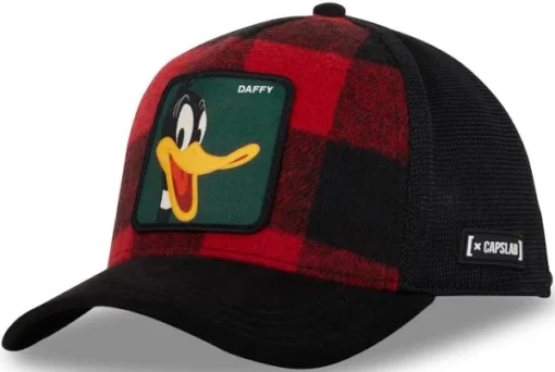 Gorra superheroes CAPSLAB Looney Tunes Daffy CL/LOO/1/PCT/LUM negro y rojo