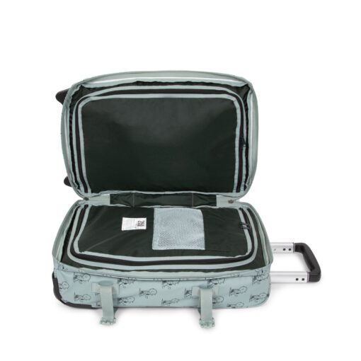 MALETA CABINA AVIÓN EASTPAK TRANSIT'R S 42L EK0A5BA7 6O8 PEANUTS MINT -verde menta con estampado de Snoopys