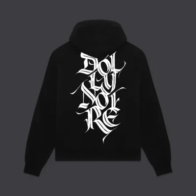 Sudadera DOLLY NOIRE Hombre con capucha HAND SCRIPTED HOODIE BLACK SW867-GQ-01 NEGRO