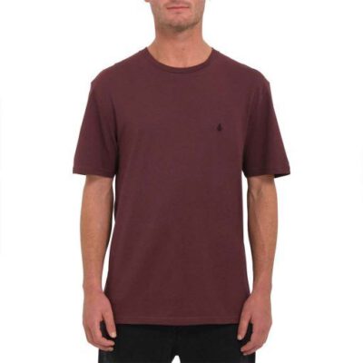 Camiseta Hombre VOLCOM manga corta básica STONE BLANKS bsl ref-A3512326 color berenjena