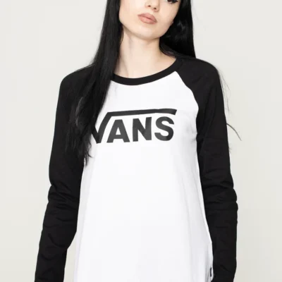 Camiseta de manga corta Mujer VANS Classic RAGL Ref-VN0002QQYB2 blanco y negro