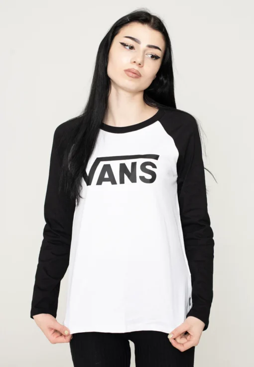 Camiseta de manga corta Mujer VANS Classic RAGL Ref-VN0002QQYB2 blanco y negro