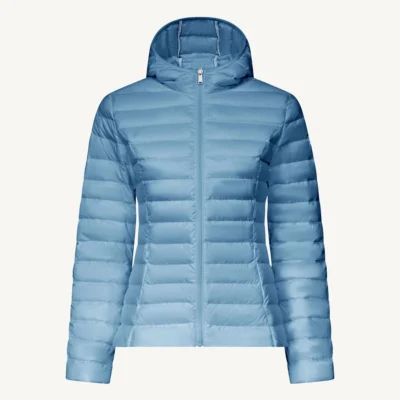 Chaqueta con capucha Jott de plumas pato Mujer azul cielo