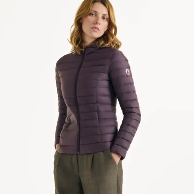 Chaqueta con capucha Jott de plumas pato Mujer 40R CLOE FIG BASIC Justoverthetop Color Berenjena