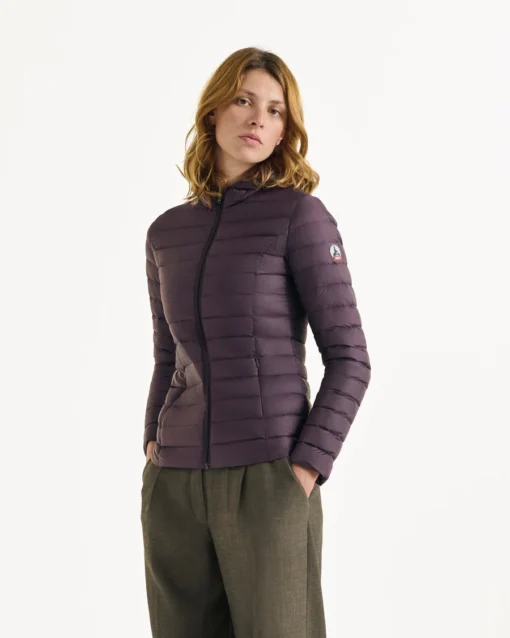 Chaqueta con capucha Jott de plumas pato Mujer 40R CLOE FIG BASIC Justoverthetop Color Berenjena