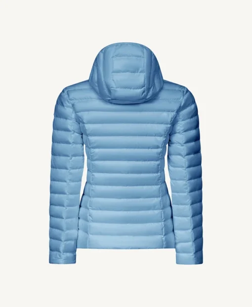 Chaqueta con capucha Jott de plumas pato Mujer azul cielo