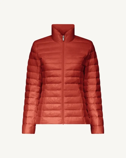 Chaqueta Jott de plumas pato sin capucha Mujer 30B INTENSE RUST CHA BASIC Justoverthetop Color TEJA