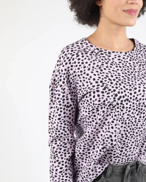 Camiseta de manga larga y algodón vegano WEMOTO manga larga ref-242.217-548 kimi leopardo rosa