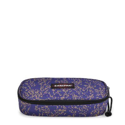 Estuche escolar Eastpak: PLUMIER OVAL SINGLE EK000717 2Q5 GLITSPLASH NAVY azul con estampado de puntos dorados