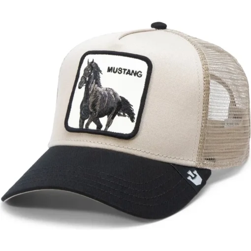 Gorra Animales GOORIN BROS Ajustable y rejilla TRUCKER 101-1768 THE MUSTANG -Taupe caballo