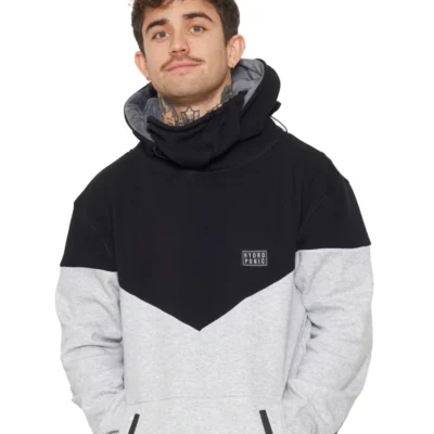 Sudadera Hydroponic hombre con capucha REF-LB008 DH PLOW black/heather grey-gris y negro