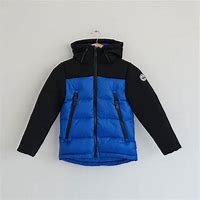 Chaqueta capucha Jott de plumas pato JUNIOR GARCON GRAND FROID 5910/103 bleu roi-negro y azul