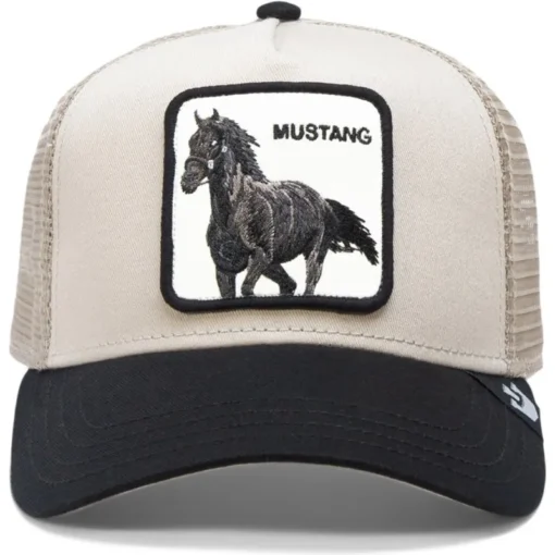 Gorra Animales GOORIN BROS Ajustable y rejilla TRUCKER 101-1768 THE MUSTANG -Taupe caballo