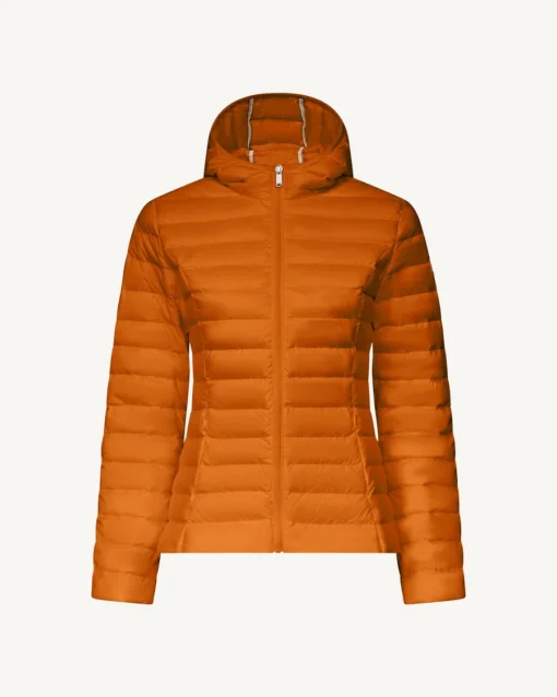 Chaqueta con capucha Jott de plumas pato Mujer 70E-burnt orange CLOE PF22WDOW01 BASIC Justoverthetop naranja