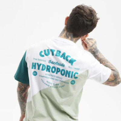 Camiseta HYDROPONIC hombre manga corta CUTBACK SS ref-24509 blanco y verde