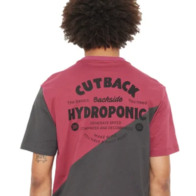 Camiseta HYDROPONIC hombre manga corta CUTBACK SS ref-24509 granate y negro