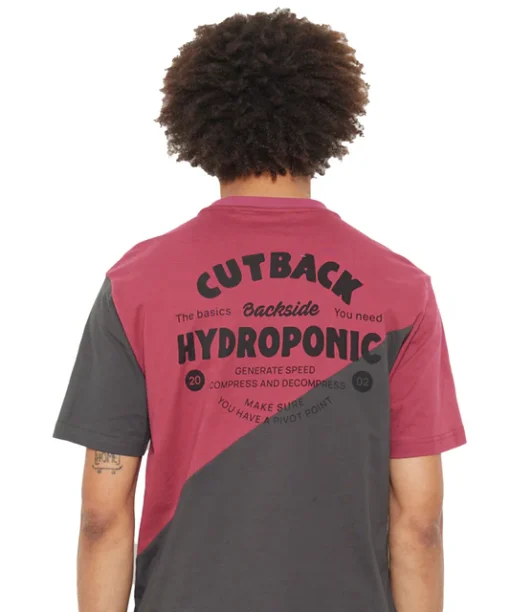 Camiseta HYDROPONIC hombre manga corta CUTBACK SS ref-24509 granate y negro