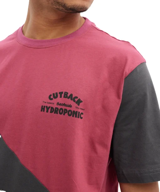 Camiseta HYDROPONIC hombre manga corta CUTBACK SS ref-24509 granate y negro