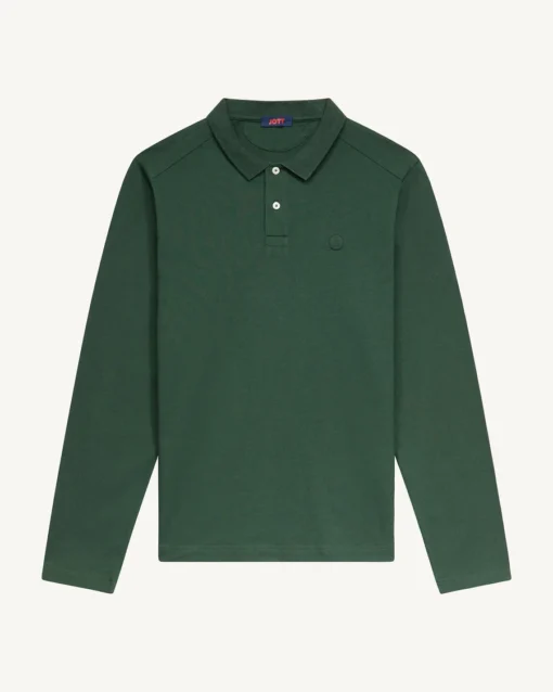 Polo manga larga Jott de Hombre CARLOS FW24MPOL21-20V Deep Forest Justoverthetop verde pino