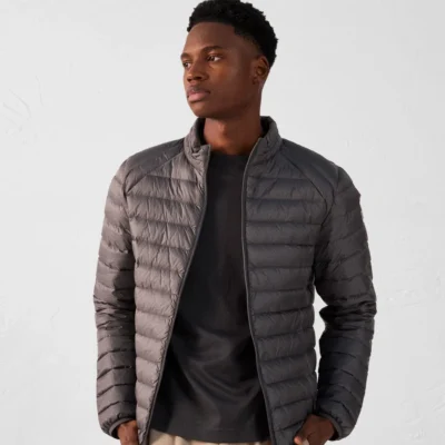 Chaqueta Jott de plumas pato Hombre sin capucha MAT 504 BASIC Justoverthetop Color anthracite -gris