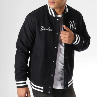 chaqueta Bomber NEW ERA Teddy Team Apparel New York Yankees ref-11788927 Bleu Marine