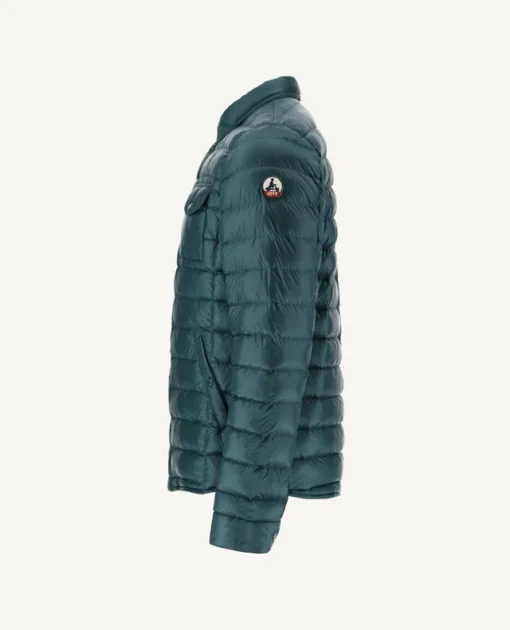 Chaqueta Jott de plumas pato Hombre sin capucha MAT 203 BASIC Justoverthetop Color verde oscuro